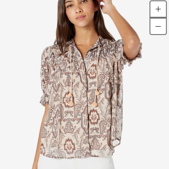 NWT Bishop + Young Sienna Blouse Size Small Bohemian Paisley Casual Indie - Picture 1 of 6